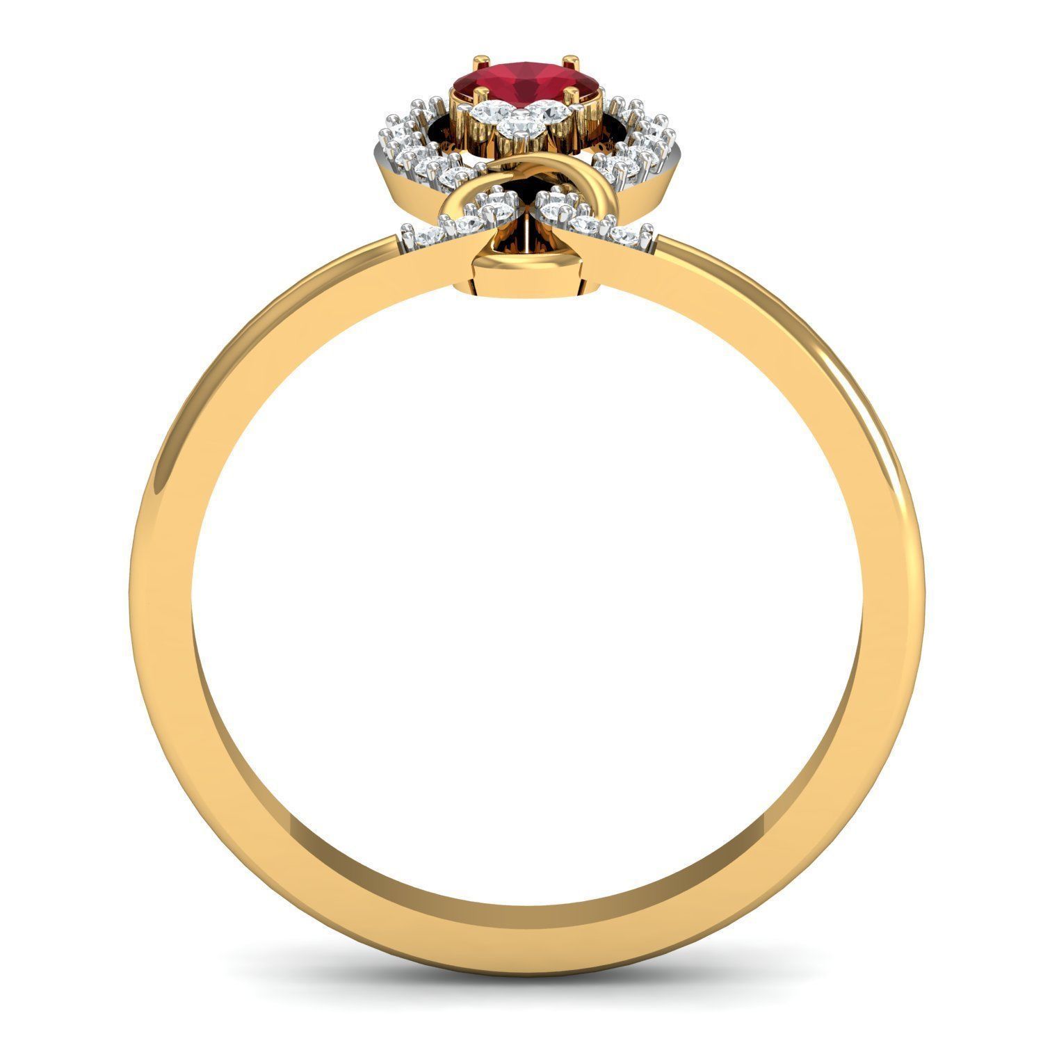 Engagement Oval Diamond ring 3D print model_2