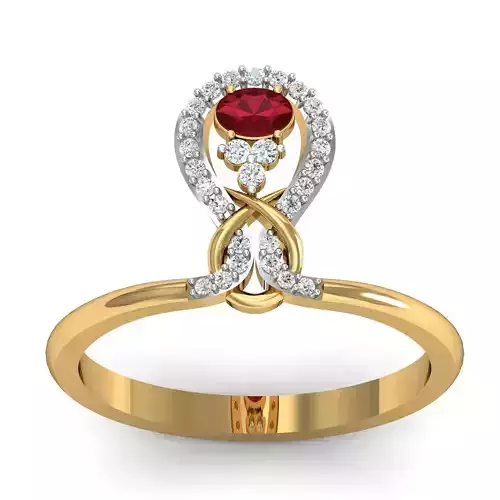 Engagement Oval Diamond ring 3D print model
