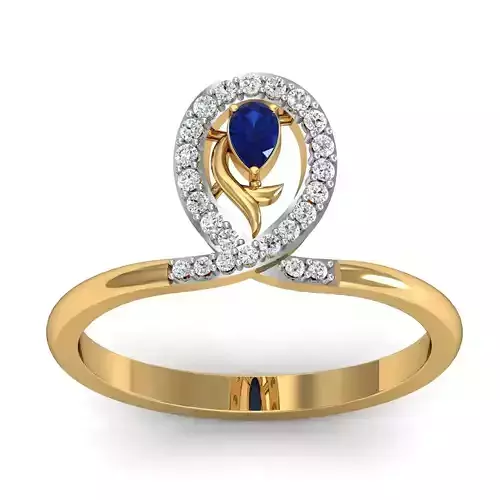 Pear Diamond Ring 3D print model