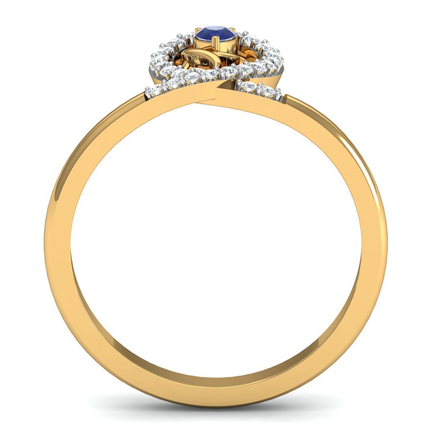 Pear Diamond Ring 3D print model_2