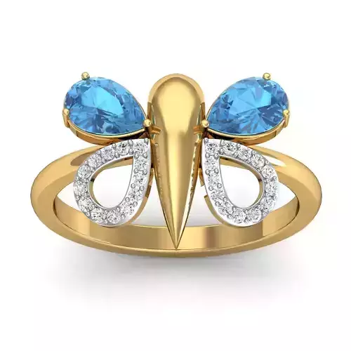Stylish Pear Diamond ring  3D print model