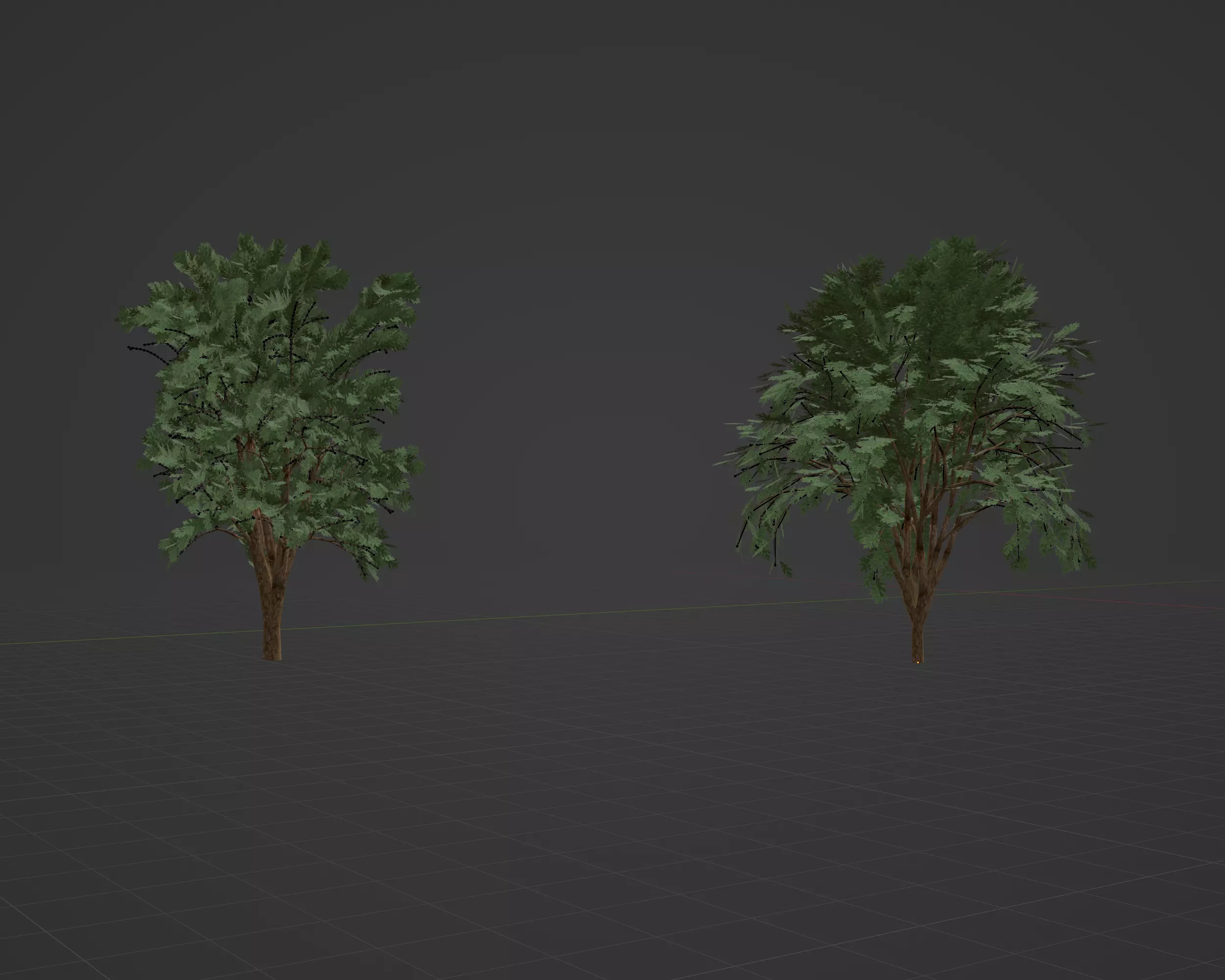 Realistic tree two trees Free low-poly 3D model