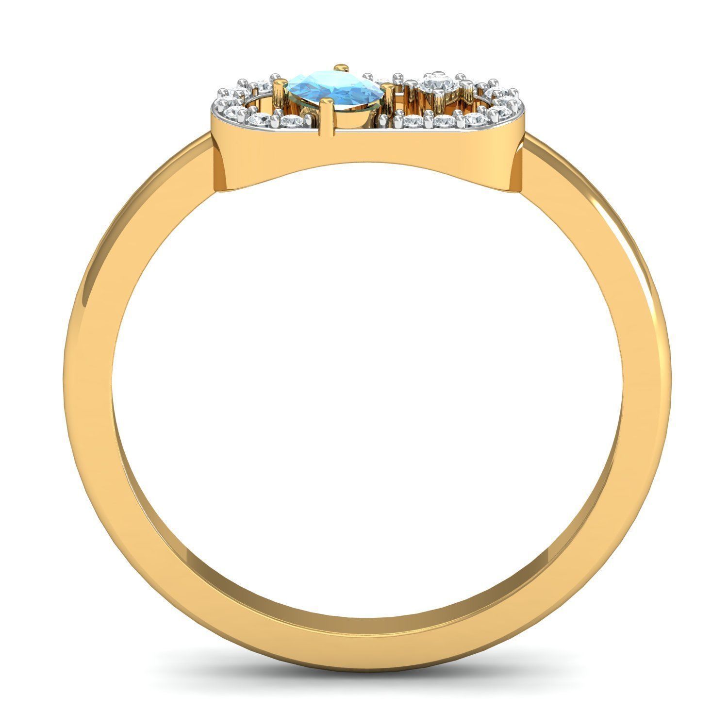Engagement Oval Diamond ring 3D print model_2