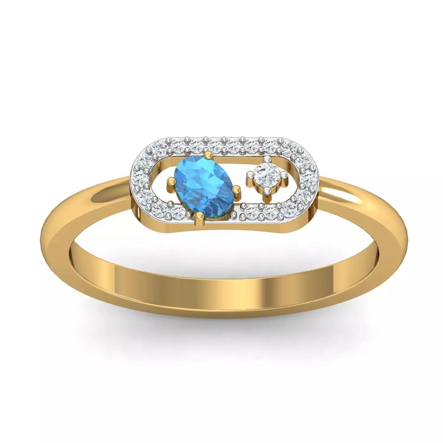 Engagement Oval Diamond ring 3D print model_0