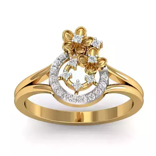 Ring with diamonds 3D print model