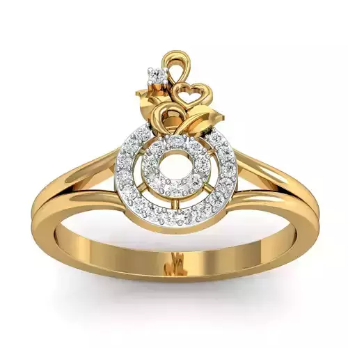 Ring flower diamond  3D print model