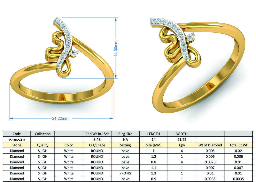 Engagement Ring 3D print model_3