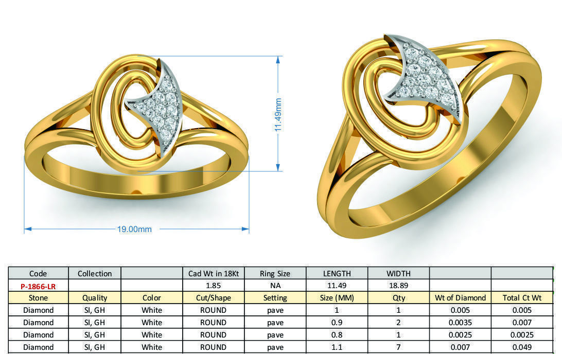 Solitaire Diamond Ring  3D print model_3