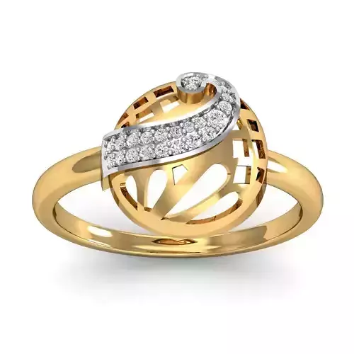 Women solitaire ring 3dm stl render detail