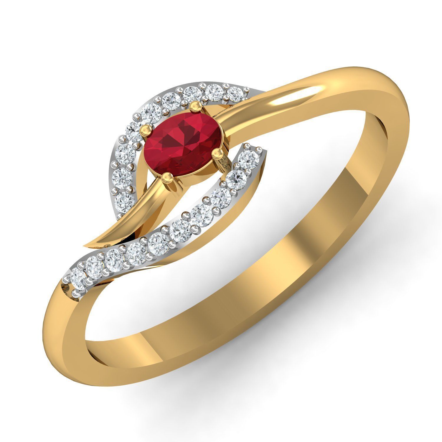Women solitaire Oval Diamond ring 3dm stl render detail 3D print model_1