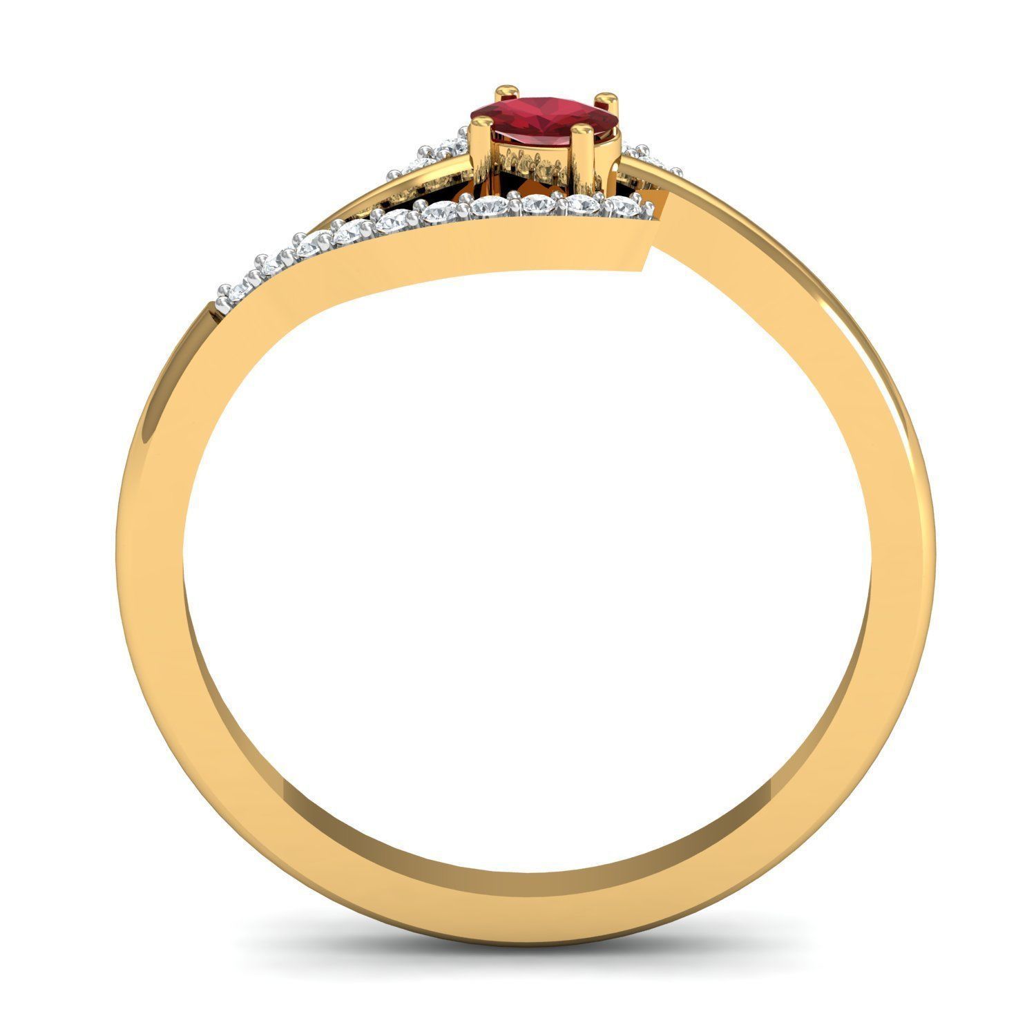 Women solitaire Oval Diamond ring 3dm stl render detail 3D print model_2