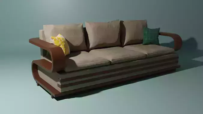 Grey Wooden Couch