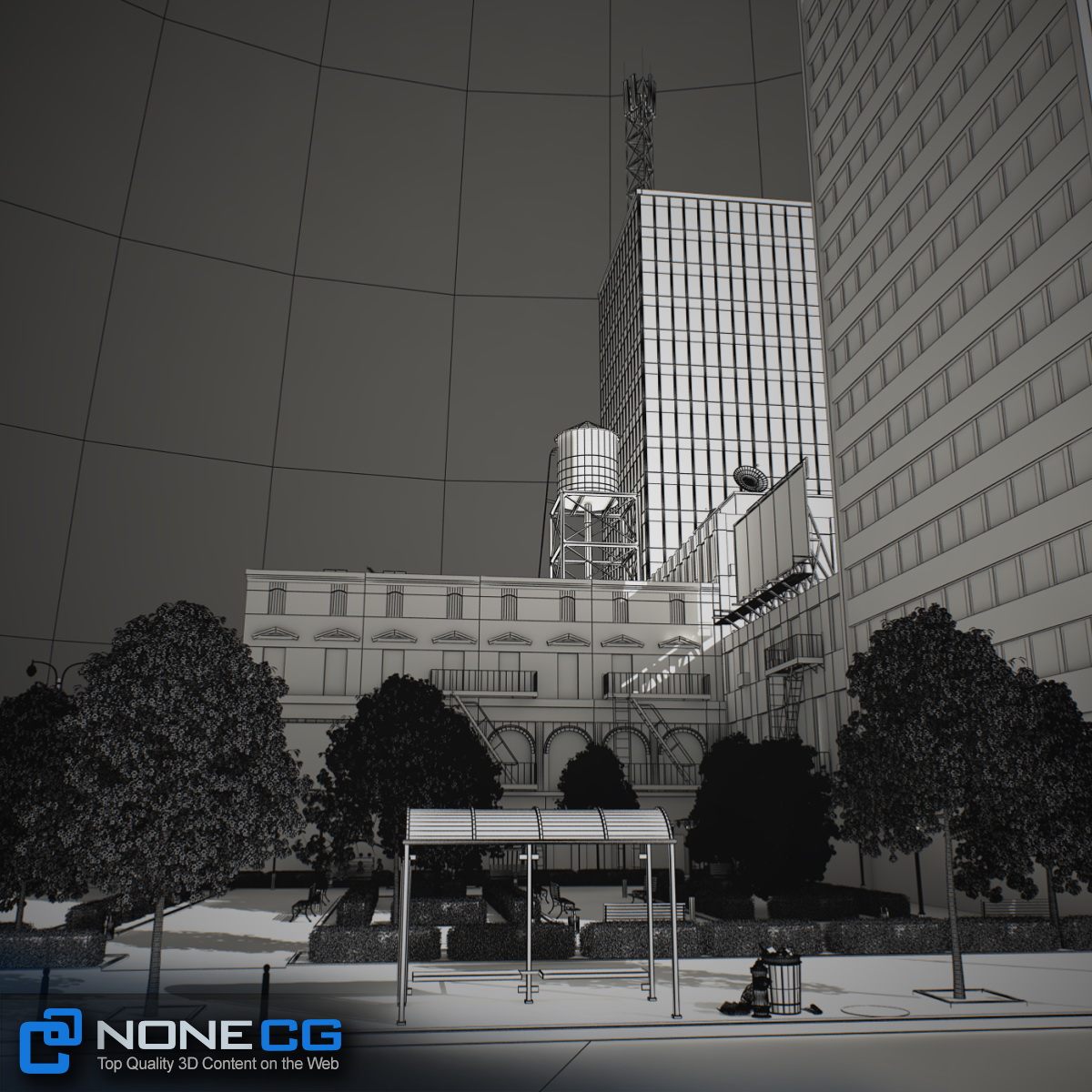 NYC Block Set 8 V2 Free low-poly 3D model_42