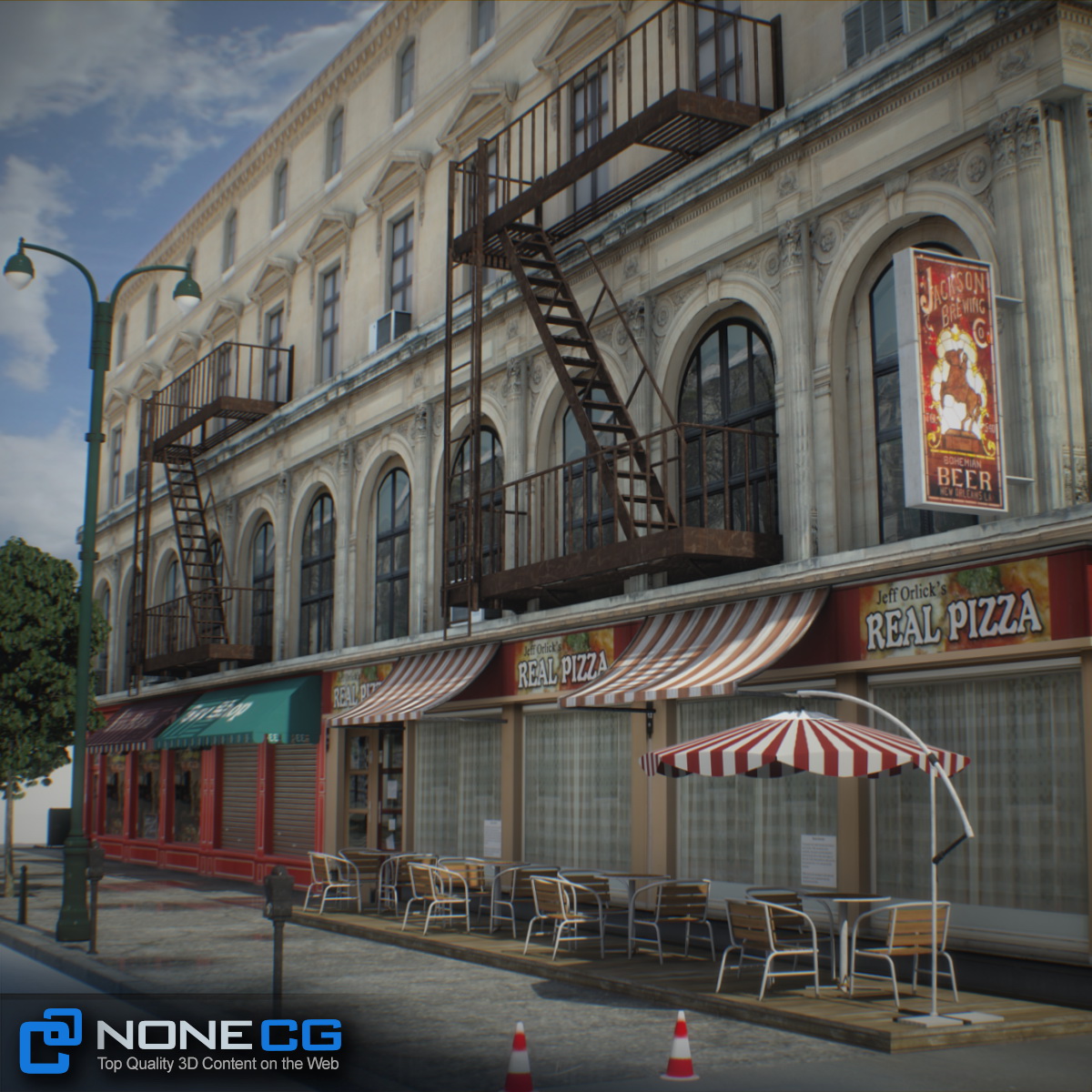 NYC Block Set 8 V2 Free low-poly 3D model_15