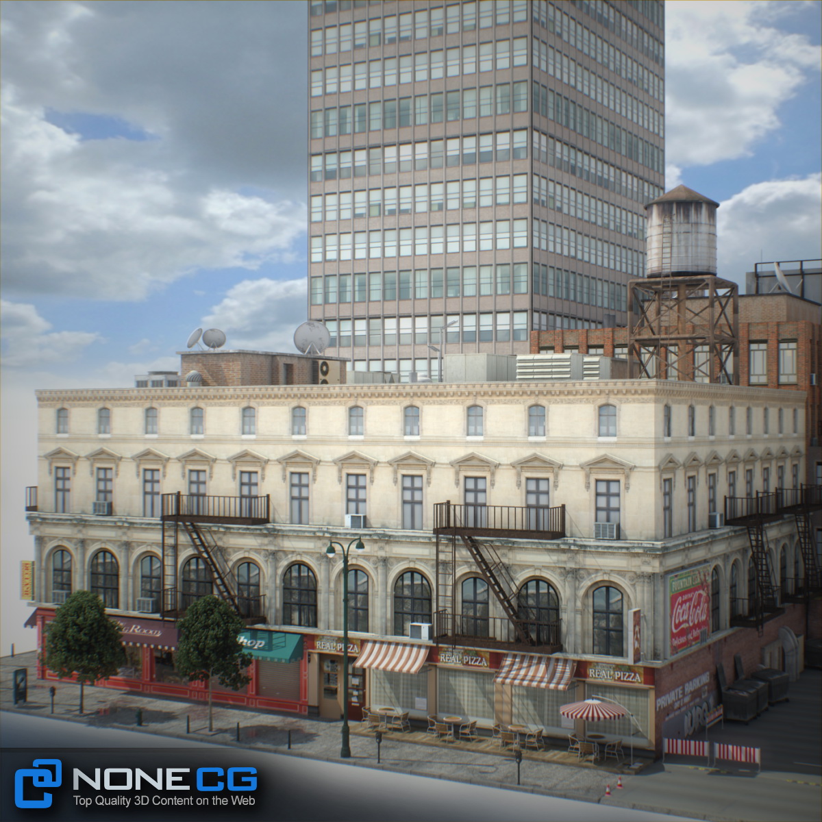 NYC Block Set 8 V2 Free low-poly 3D model_5