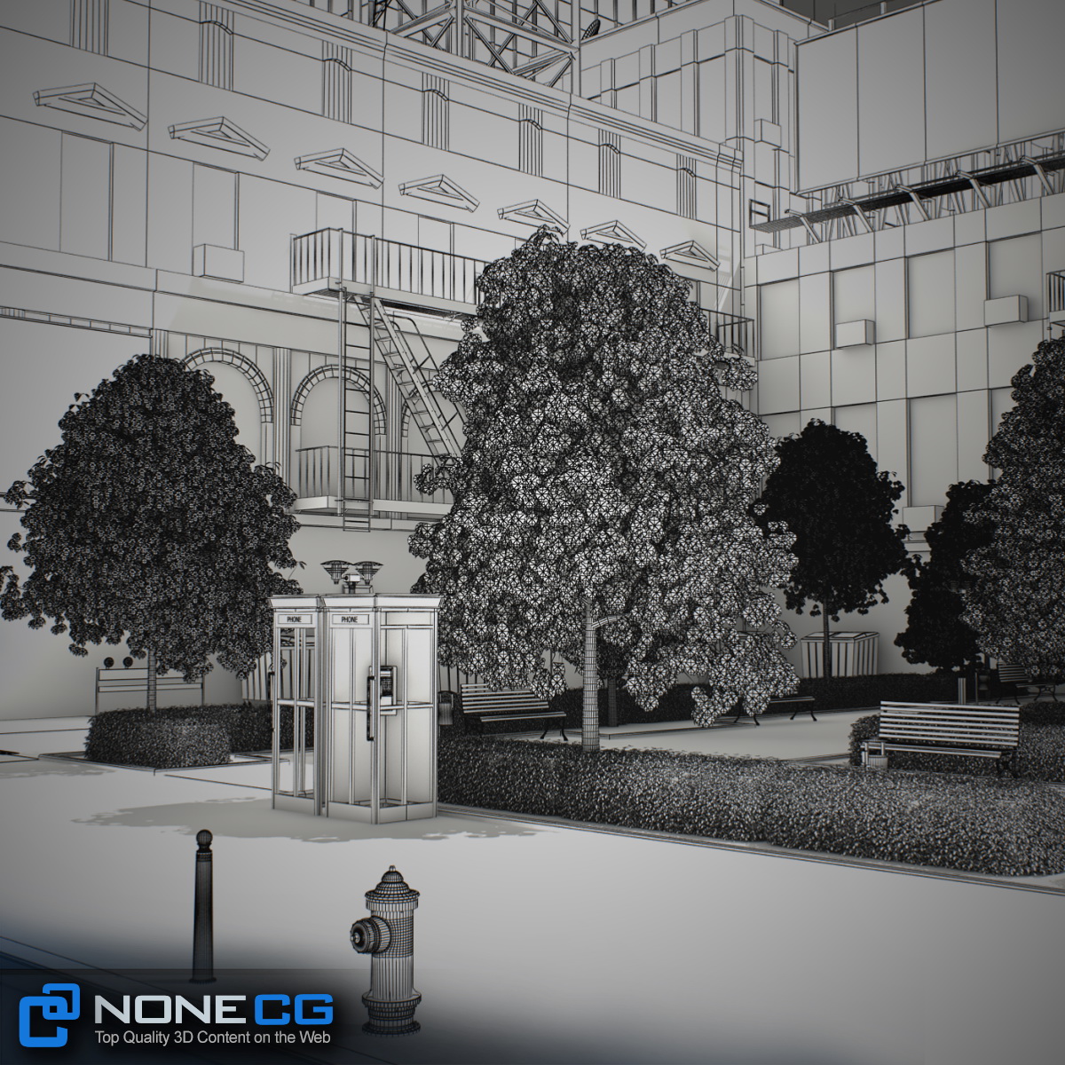 NYC Block Set 8 V2 Free low-poly 3D model_40