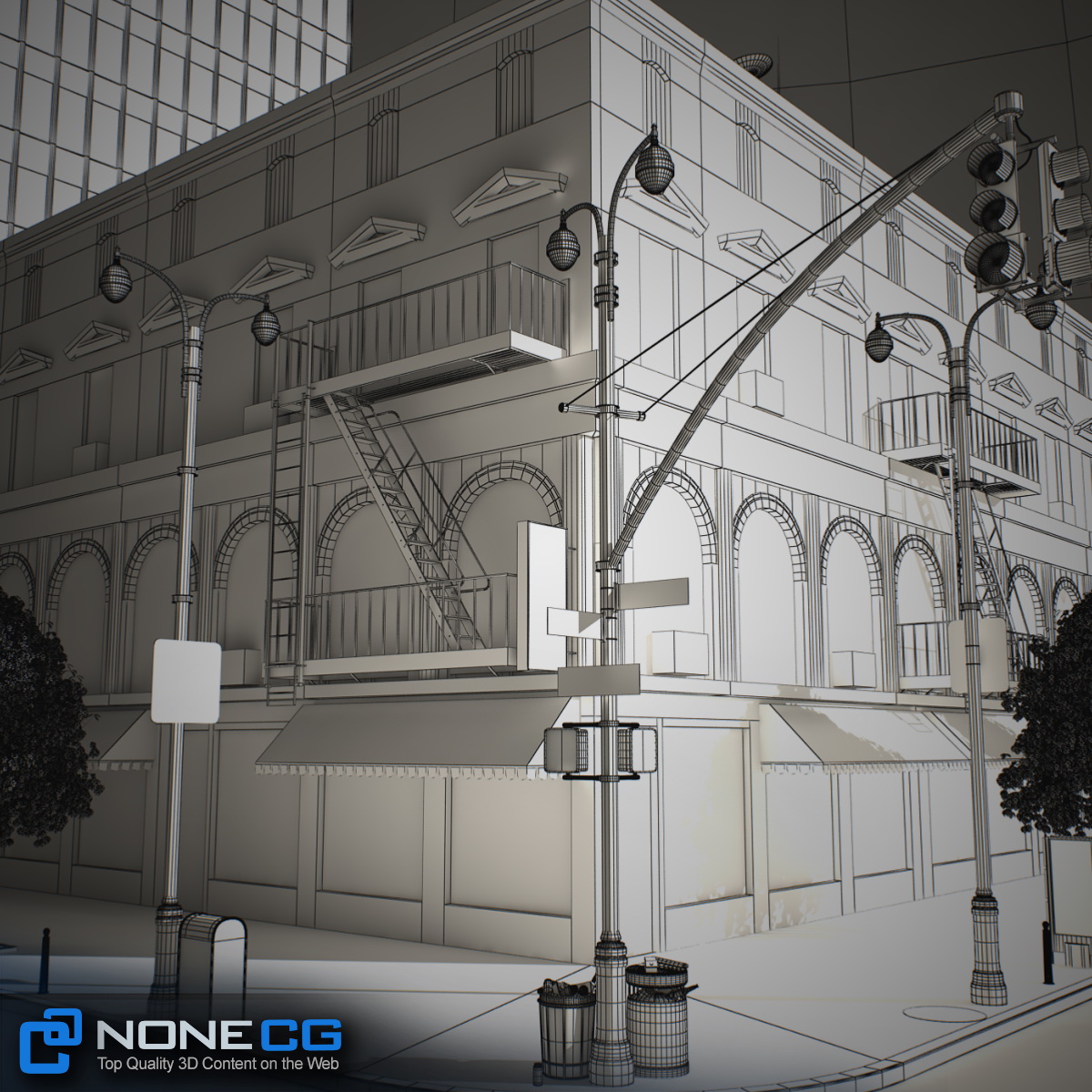 NYC Block Set 8 V2 Free low-poly 3D model_39