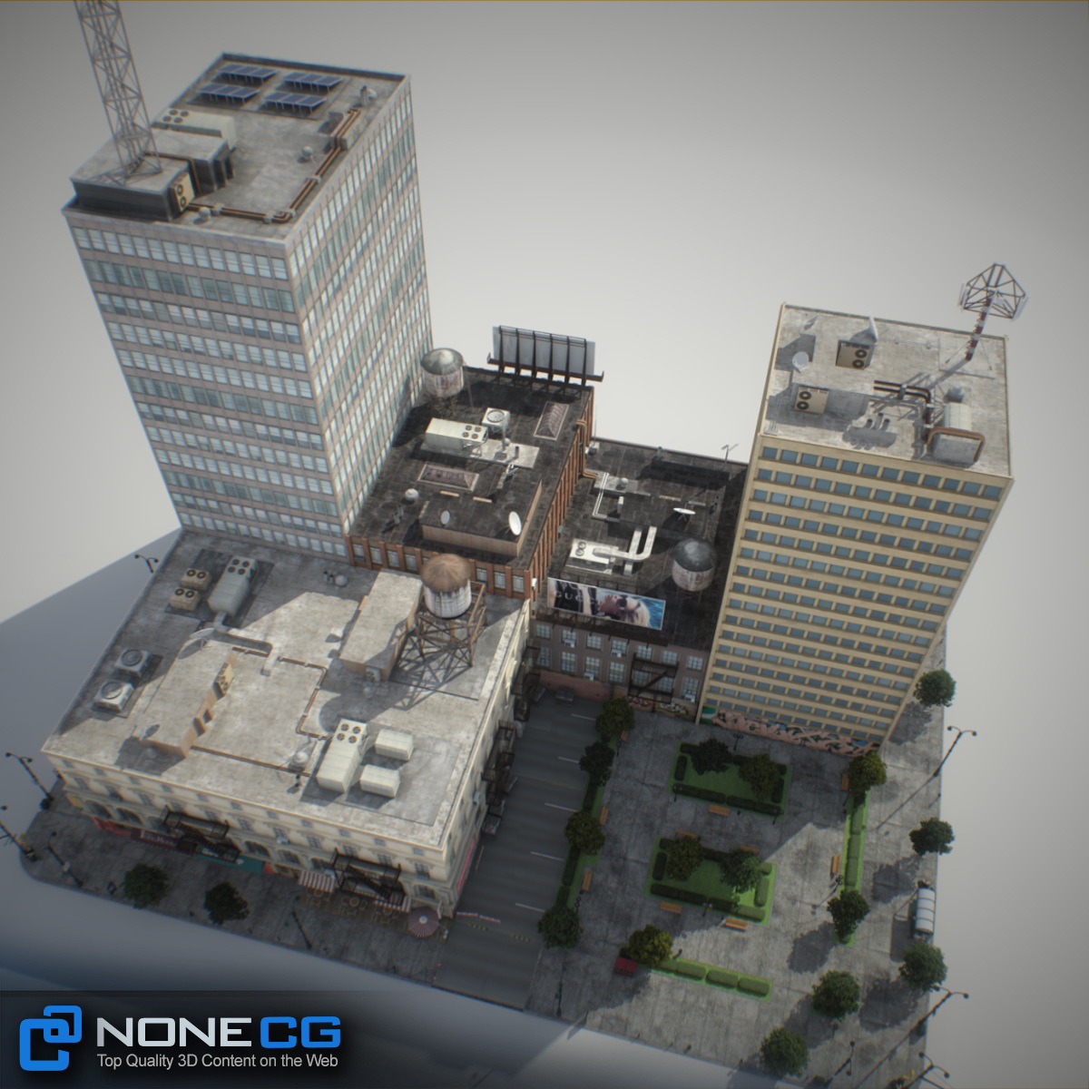 NYC Block Set 8 V2 Free low-poly 3D model_27
