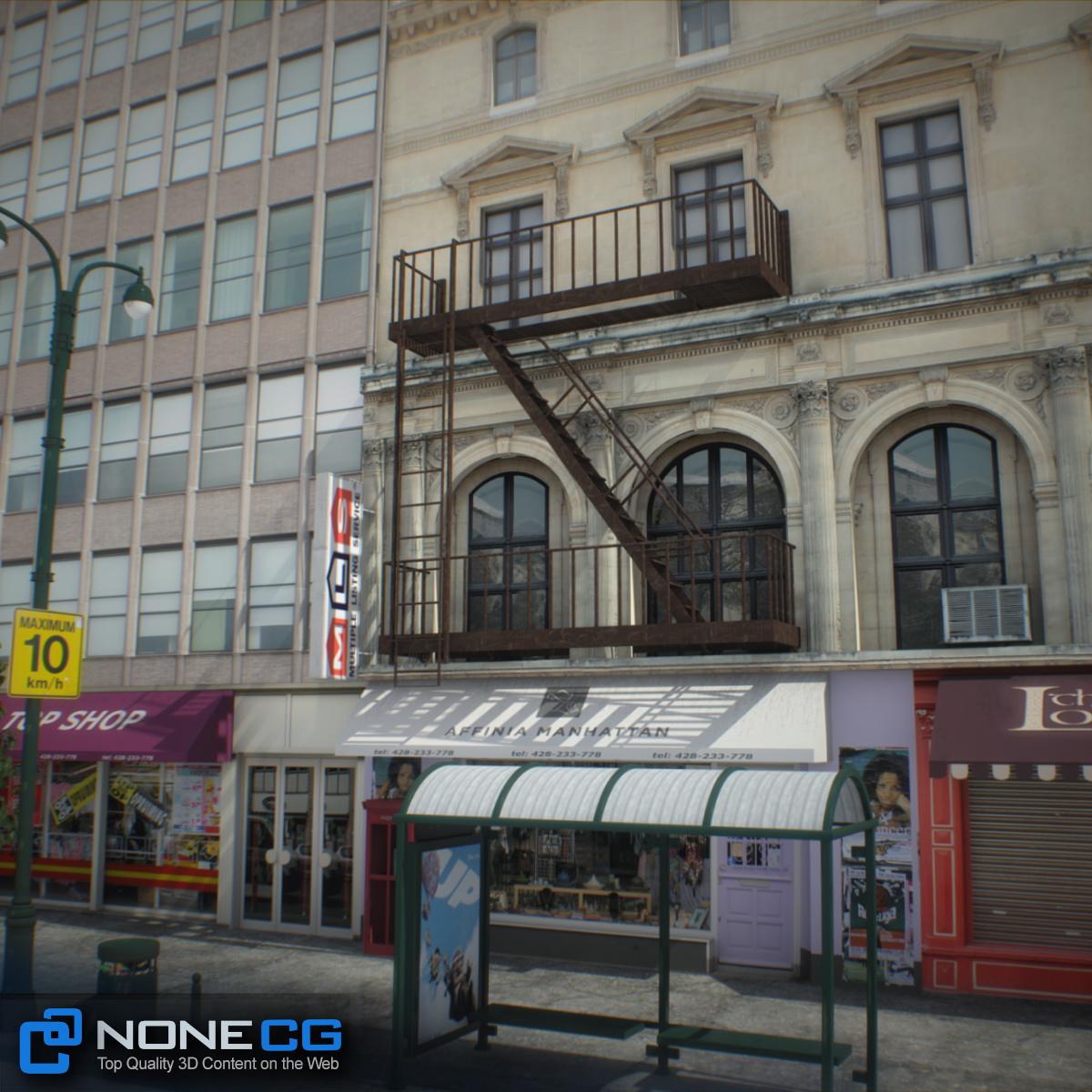 NYC Block Set 8 V2 Free low-poly 3D model_19