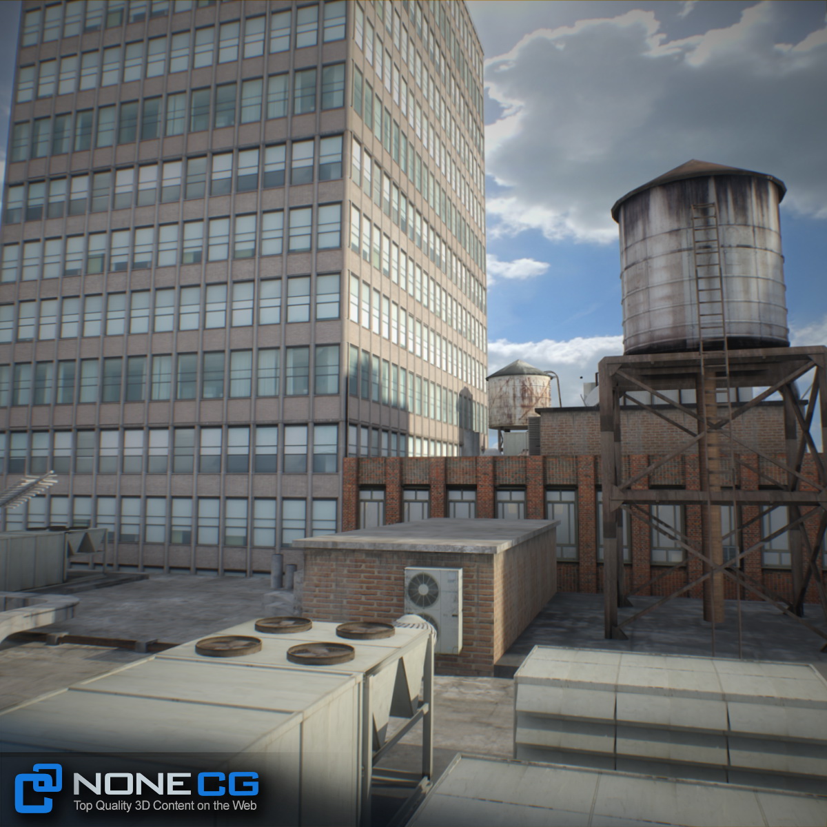 NYC Block Set 8 V2 Free low-poly 3D model_35