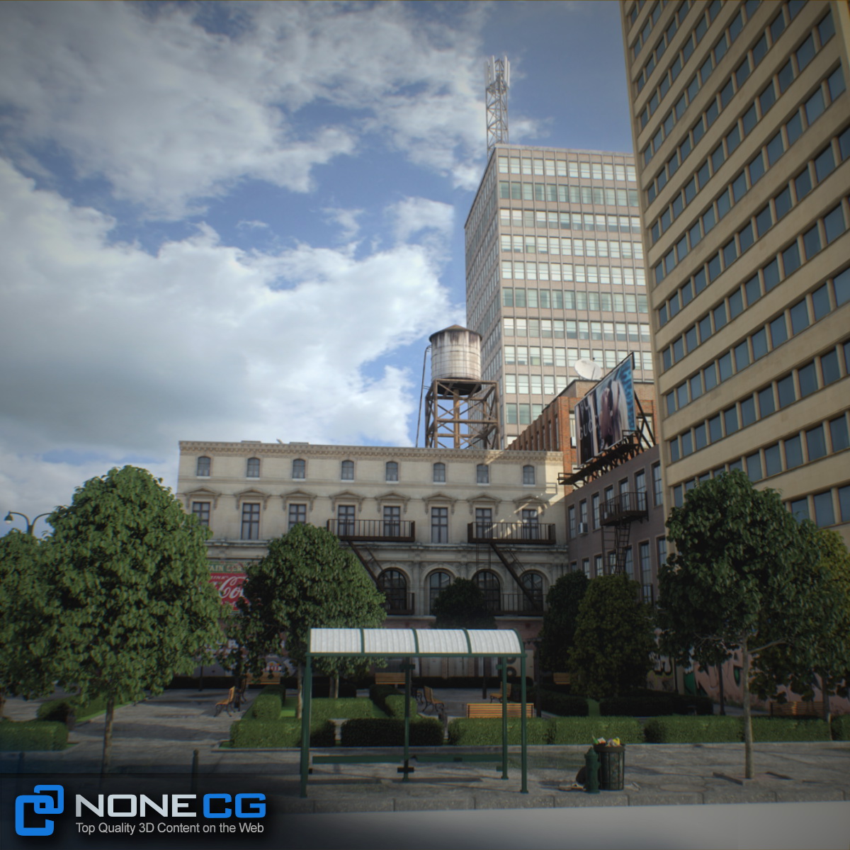 NYC Block Set 8 V2 Free low-poly 3D model_24