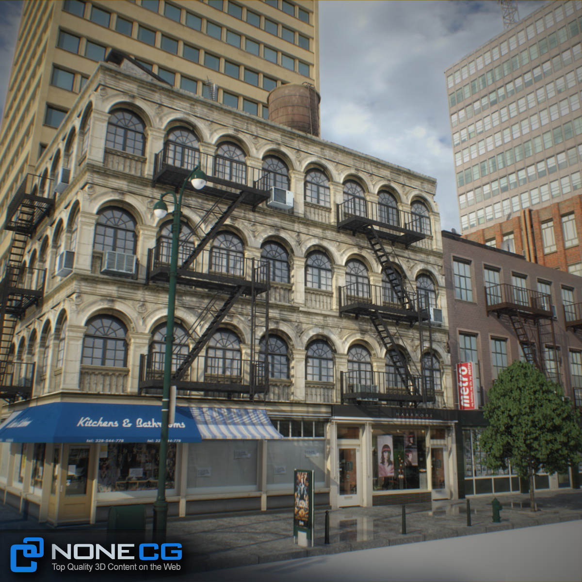 NYC Block Set 8 V2 Free low-poly 3D model_23