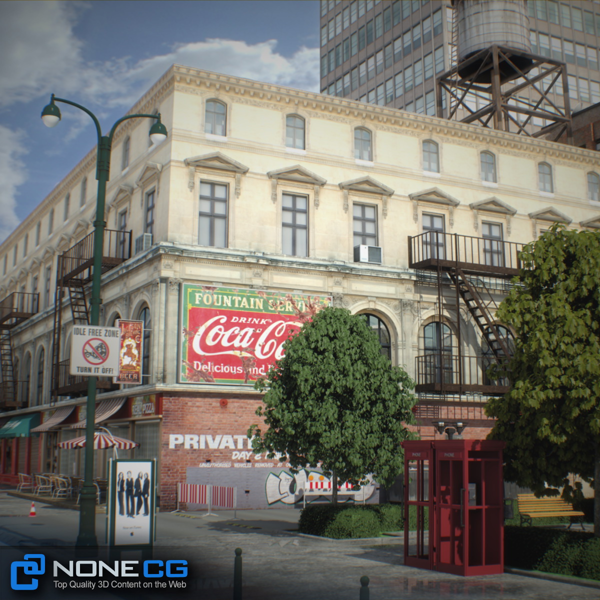 NYC Block Set 8 V2 Free low-poly 3D model_14