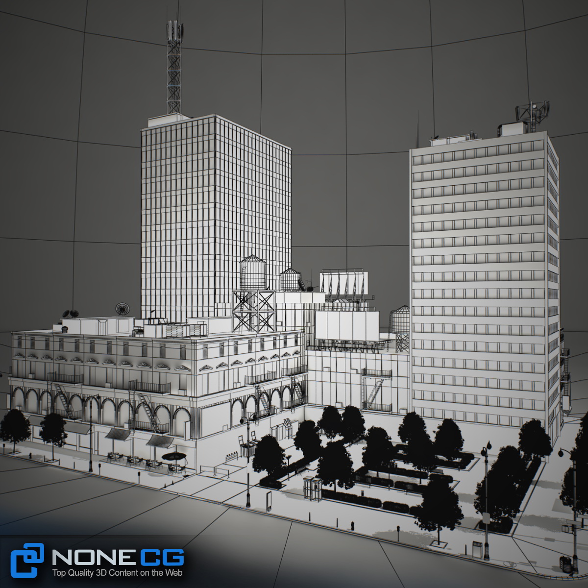 NYC Block Set 8 V2 Free low-poly 3D model_31