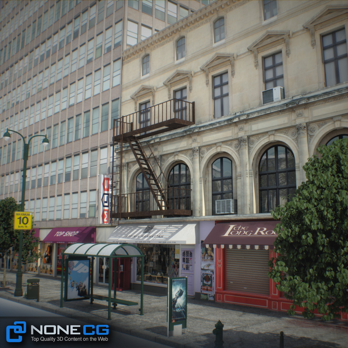 NYC Block Set 8 V2 Free low-poly 3D model_18