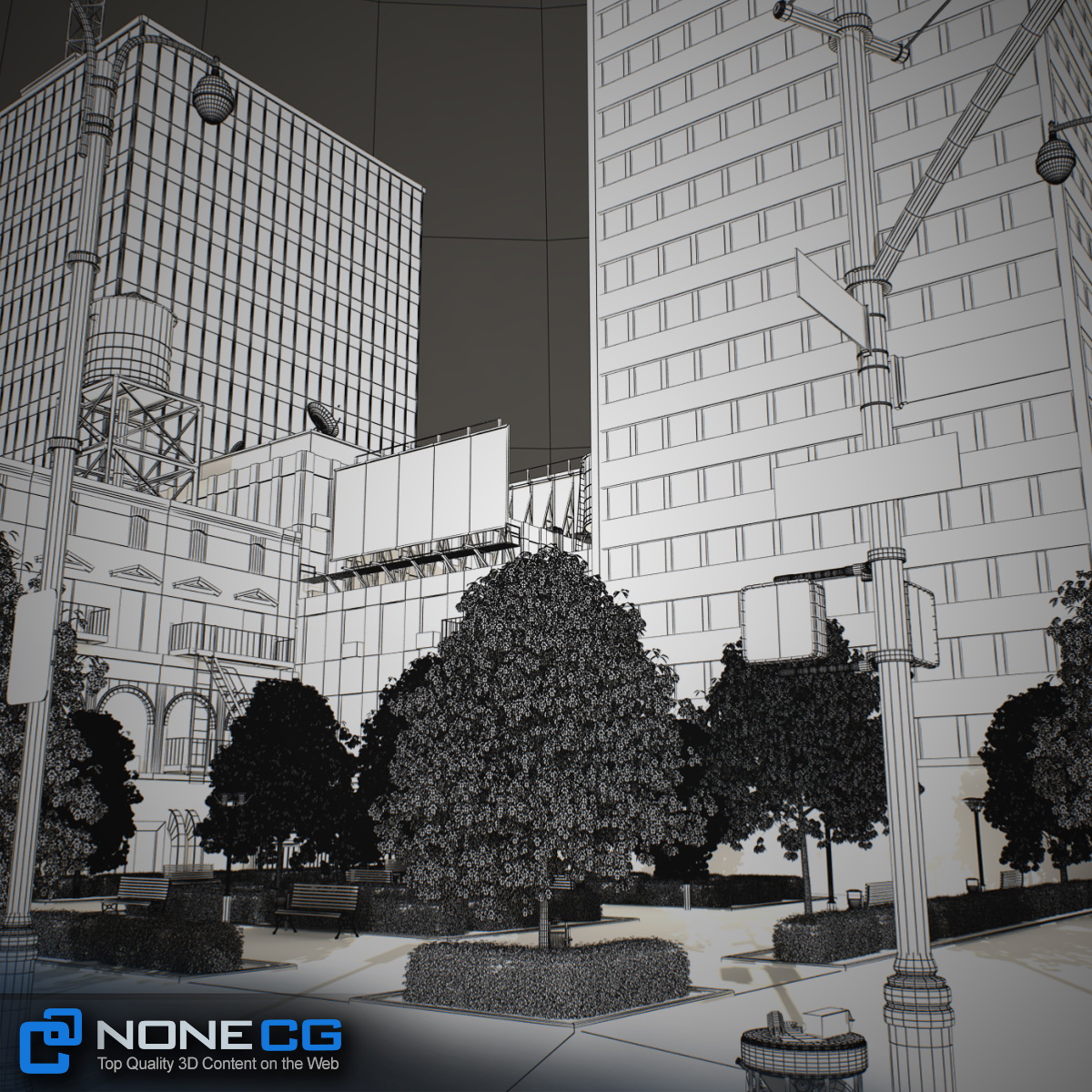 NYC Block Set 8 V2 Free low-poly 3D model_37