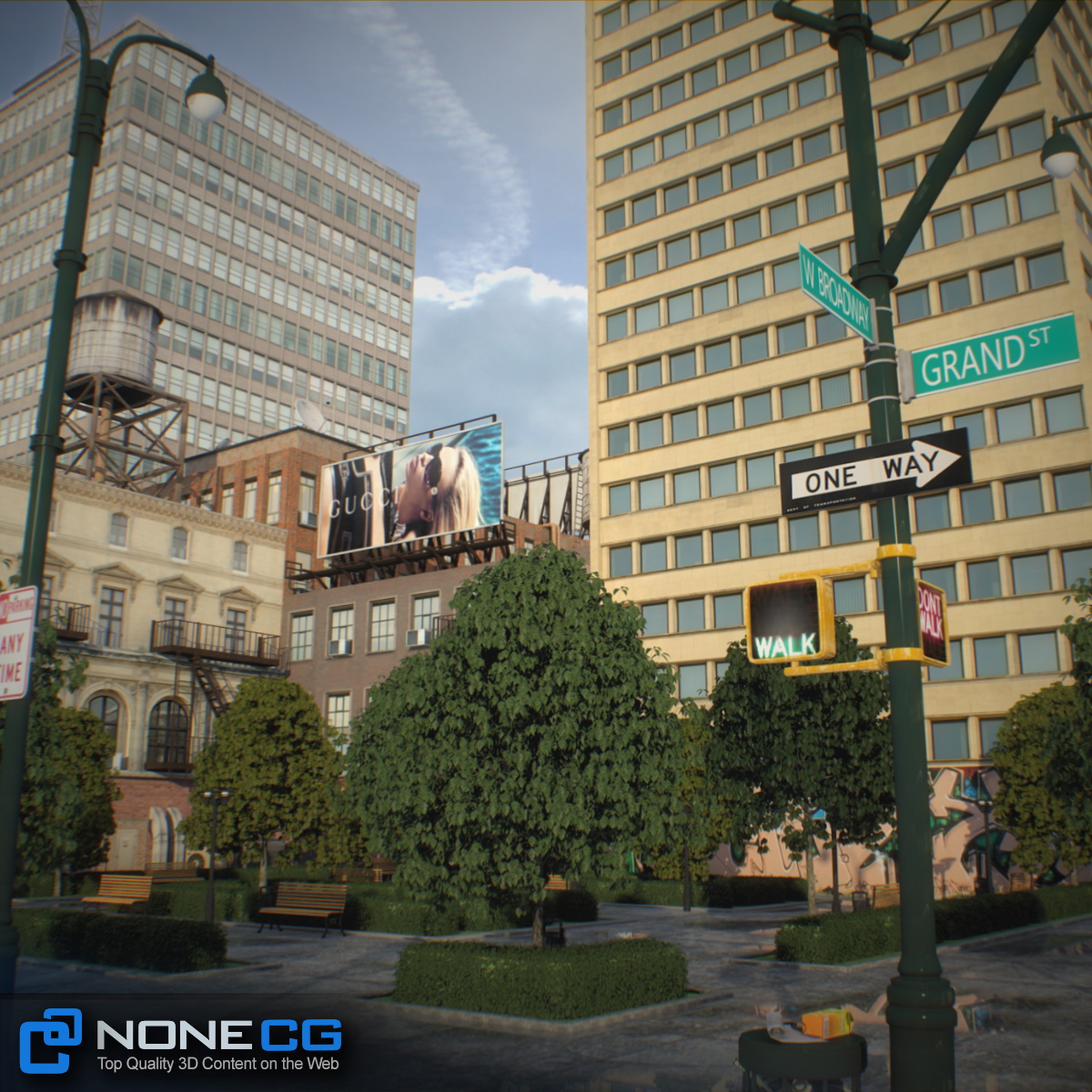 NYC Block Set 8 V2 Free low-poly 3D model_12