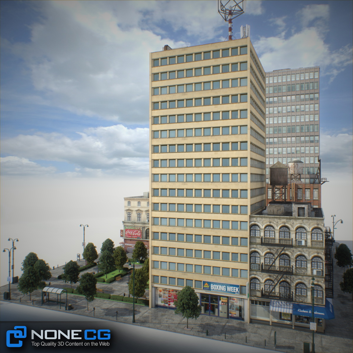 NYC Block Set 8 V2 Free low-poly 3D model_16