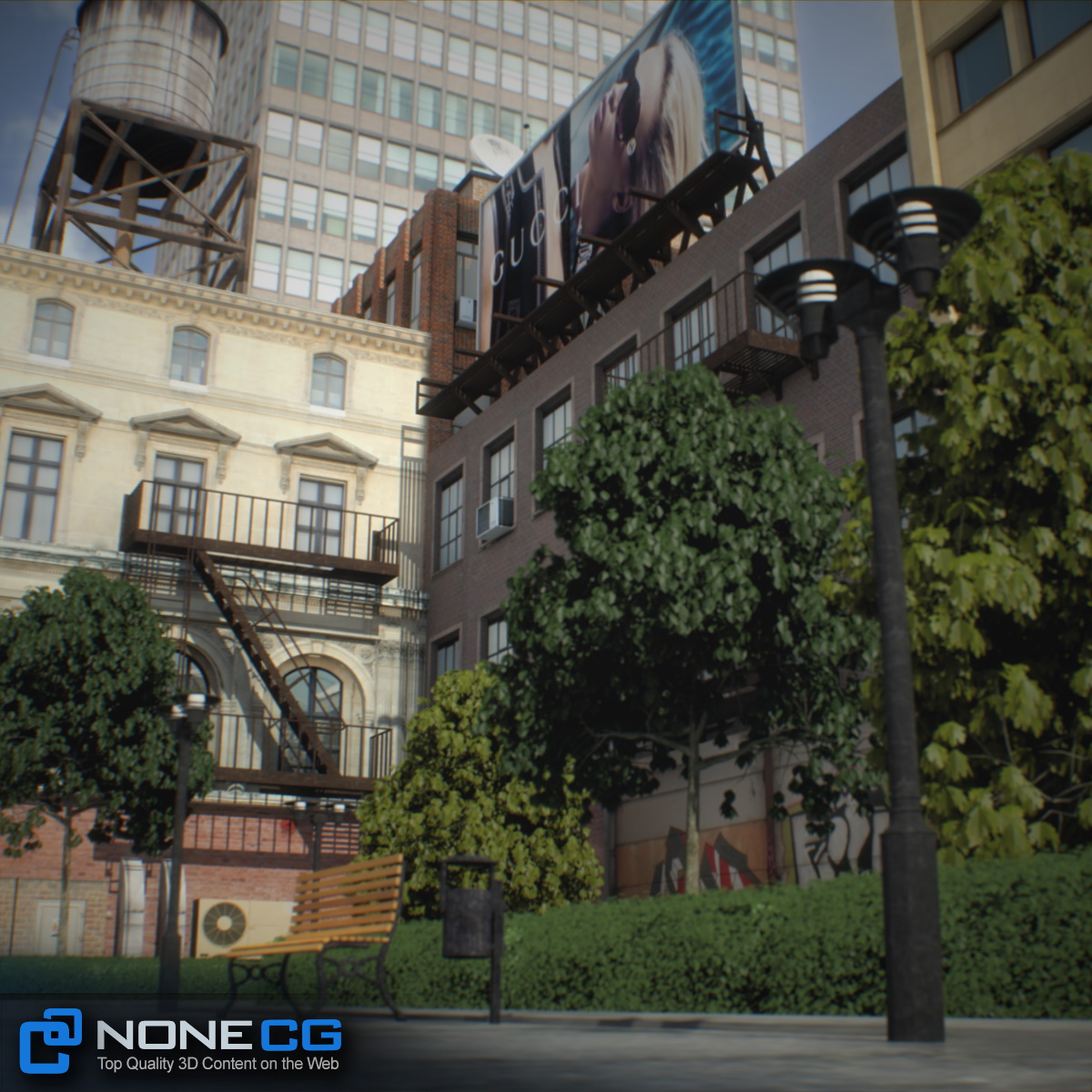 NYC Block Set 8 V2 Free low-poly 3D model_26