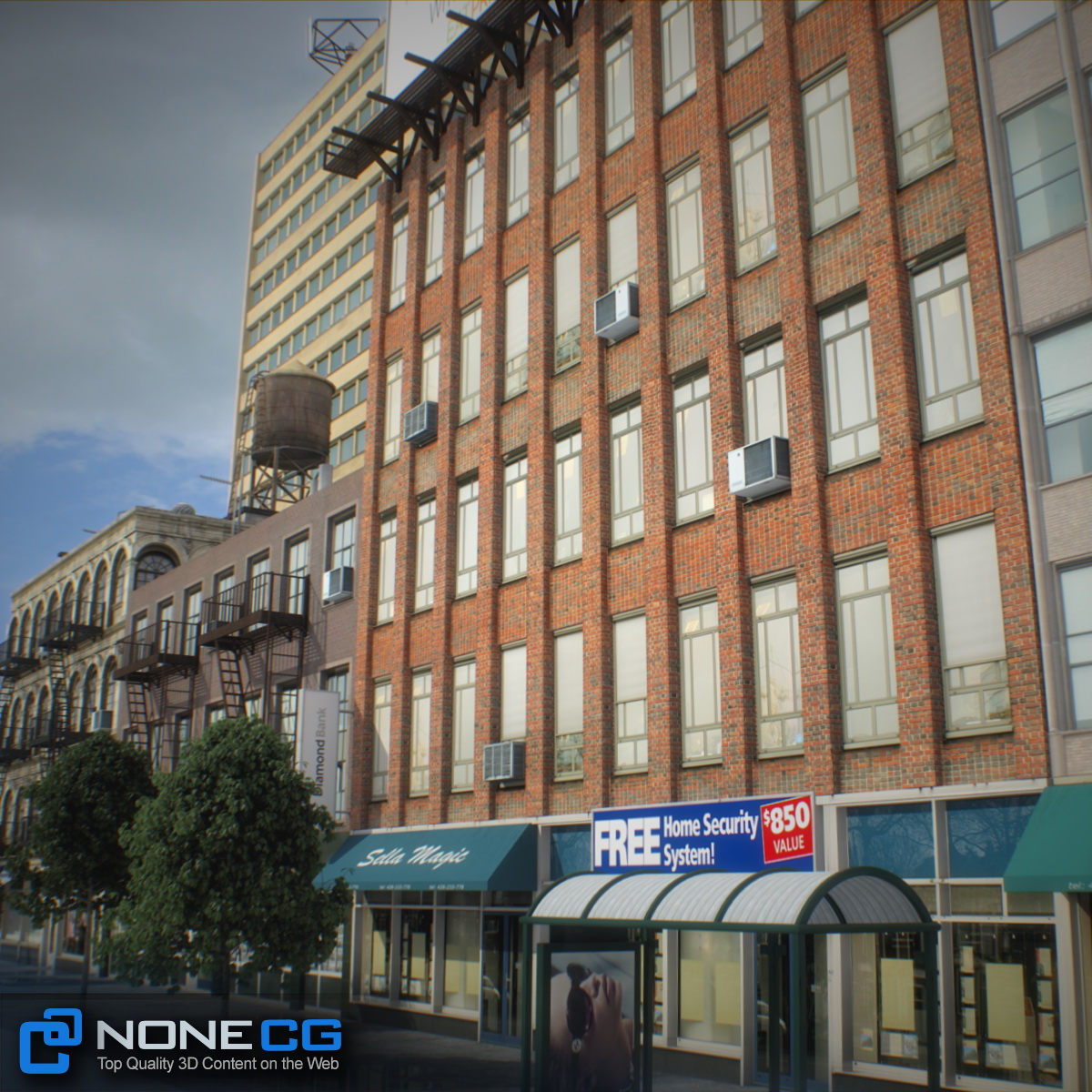 NYC Block Set 8 V2 Free low-poly 3D model_22