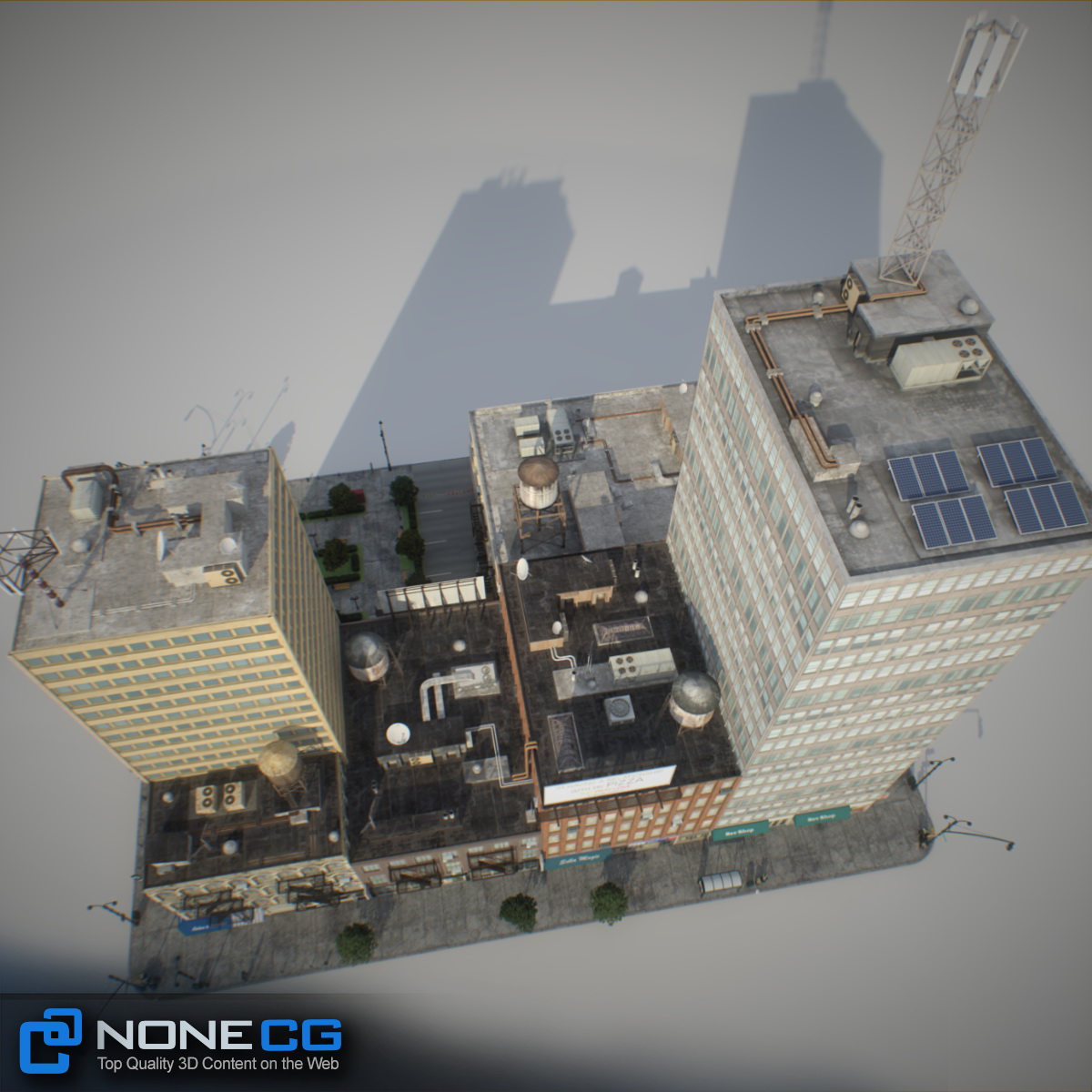 NYC Block Set 8 V2 Free low-poly 3D model_28