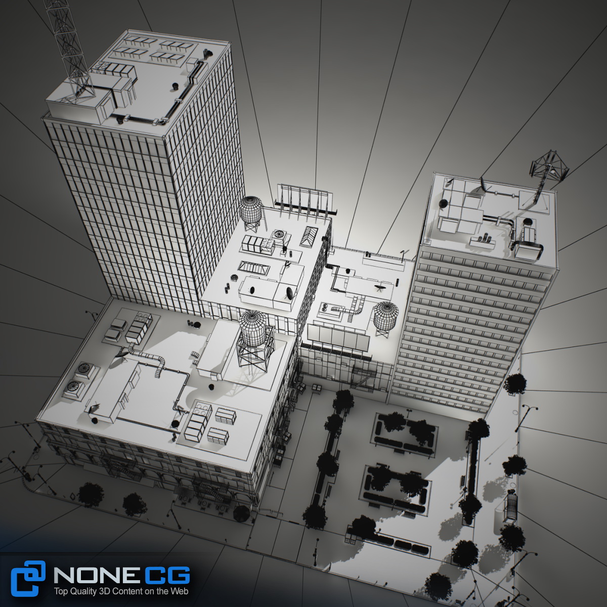 NYC Block Set 8 V2 Free low-poly 3D model_44