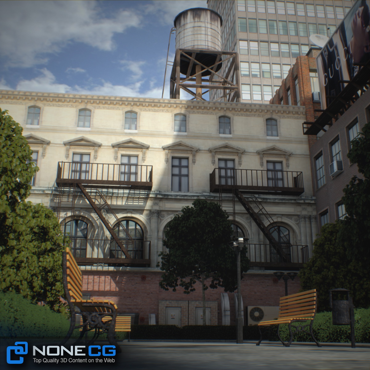 NYC Block Set 8 V2 Free low-poly 3D model_25