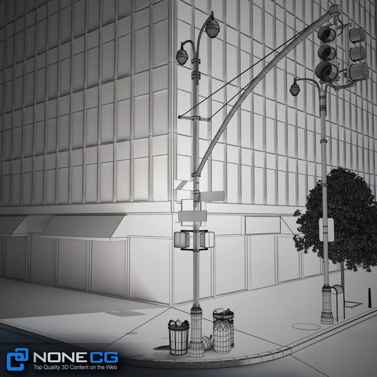 NYC Block Set 8 V2 Free low-poly 3D model_41