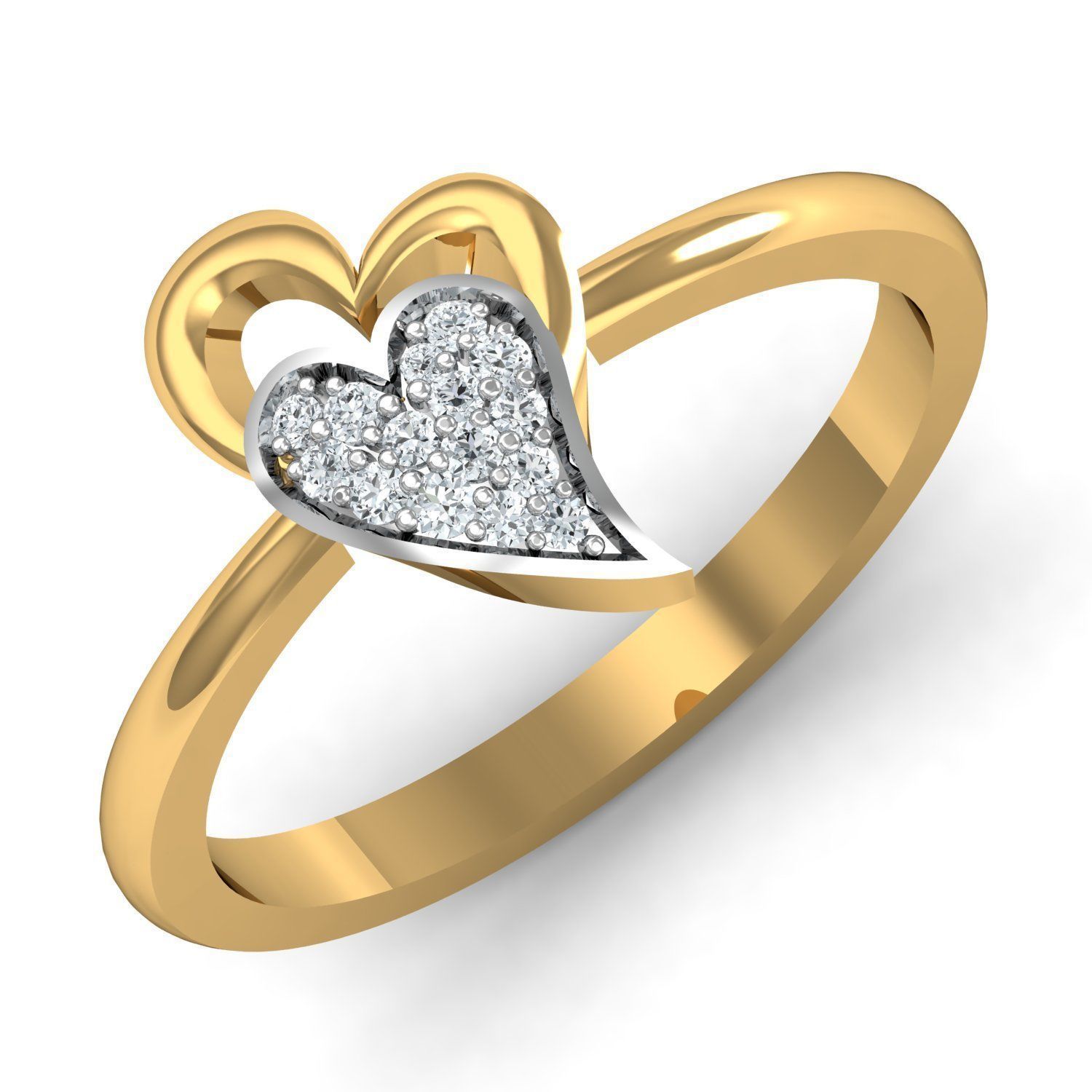 Heart Engagement Ring 3D print model_1