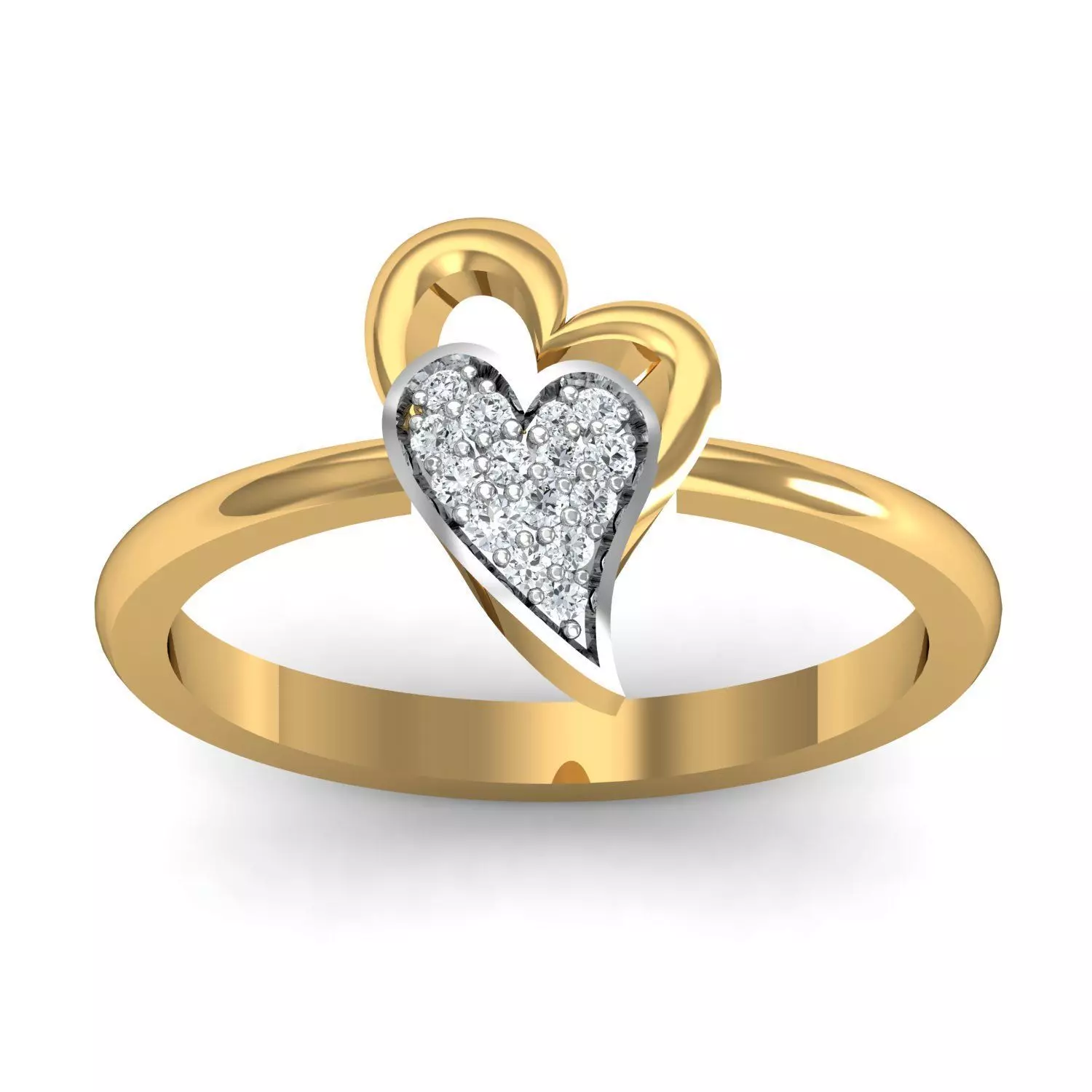 Heart Engagement Ring 3D print model_0