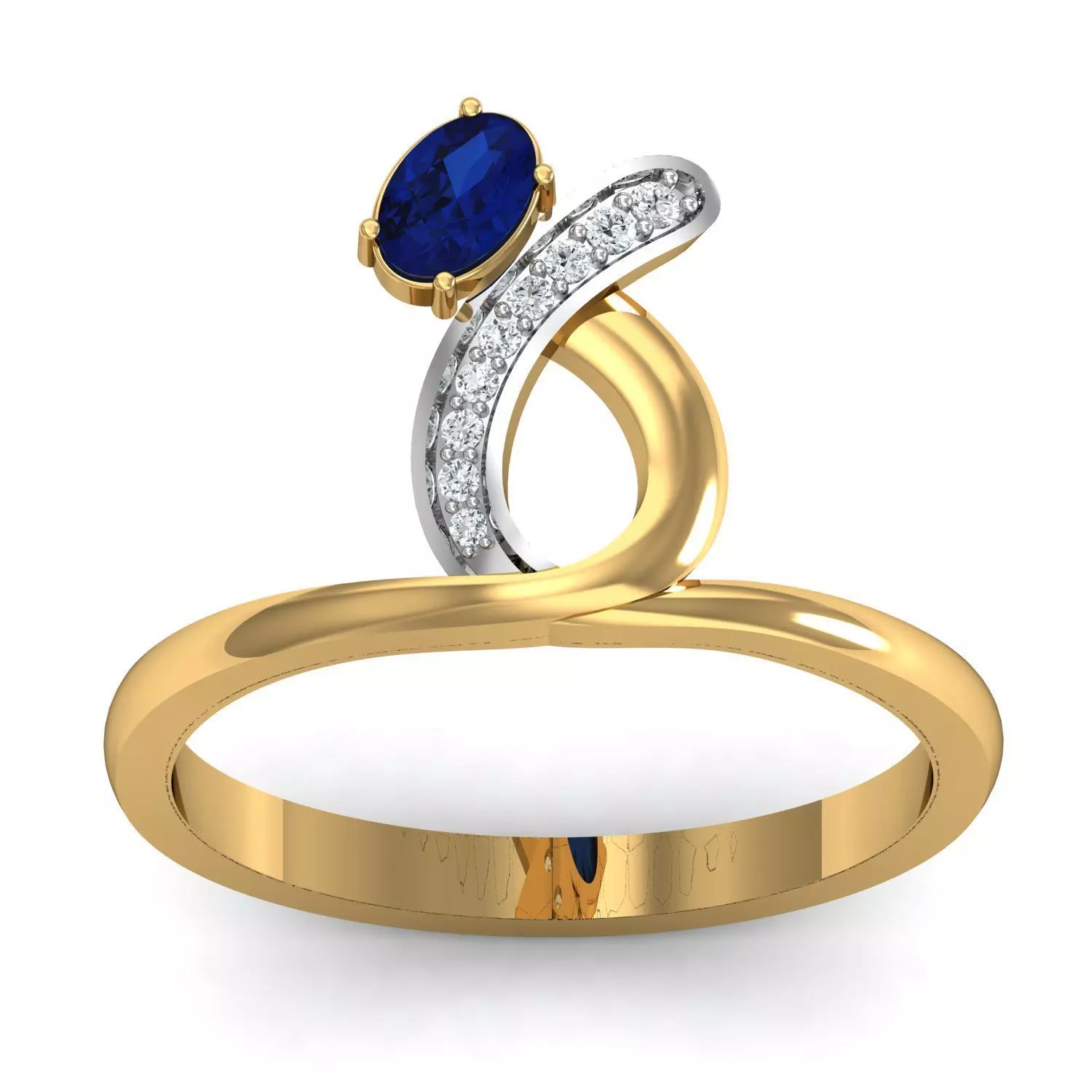 Engagement Oval Diamond ring  3D print model_0