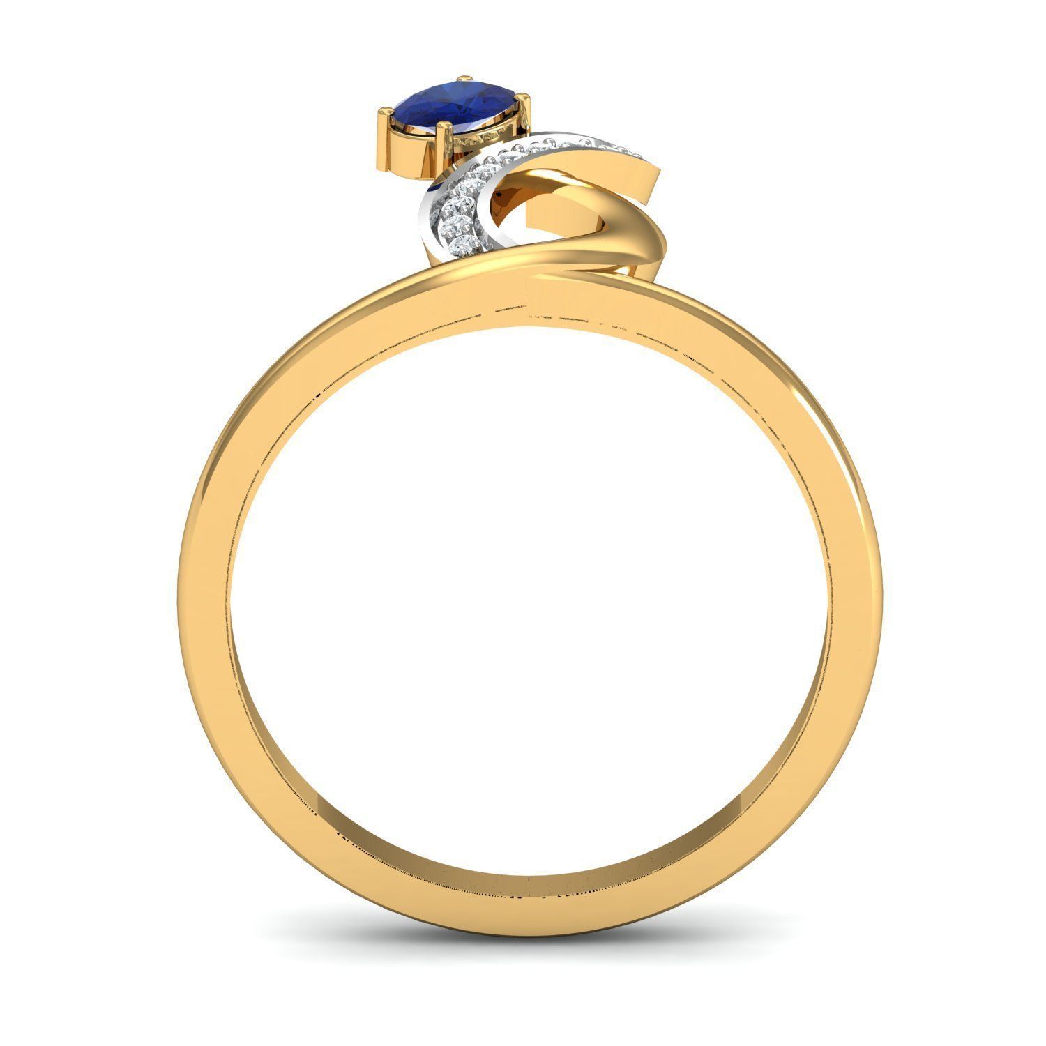 Engagement Oval Diamond ring  3D print model_2