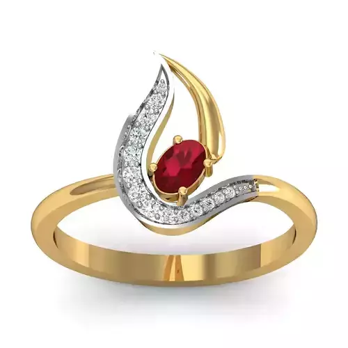 Women solitaire Oval Diamond ring 3dm stl render detail 3D print model