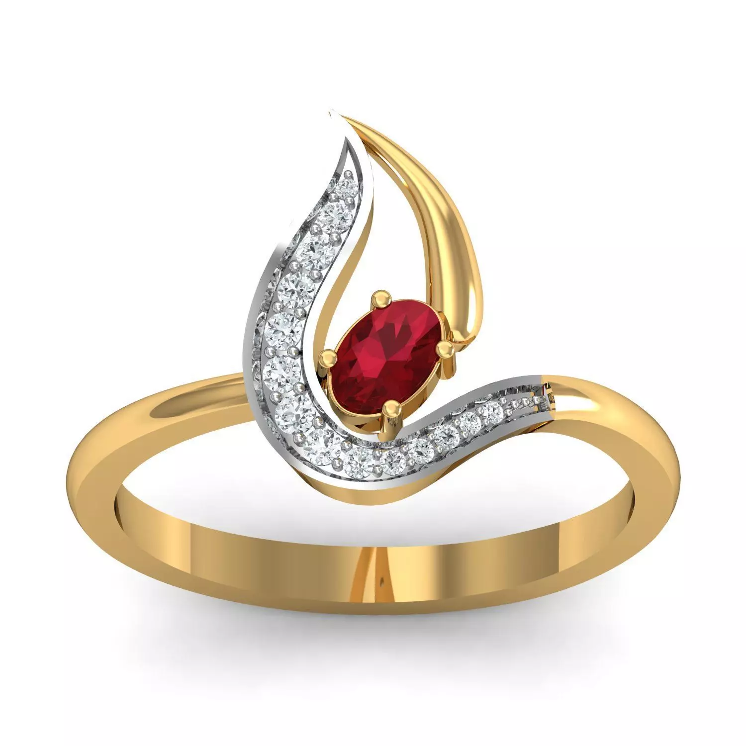 Women solitaire Oval Diamond ring 3dm stl render detail 3D print model_0