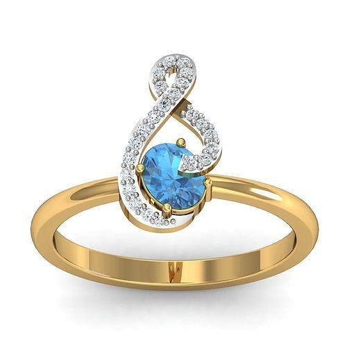  Solitaire Engagement Oval Diamond ring printable  3D print model