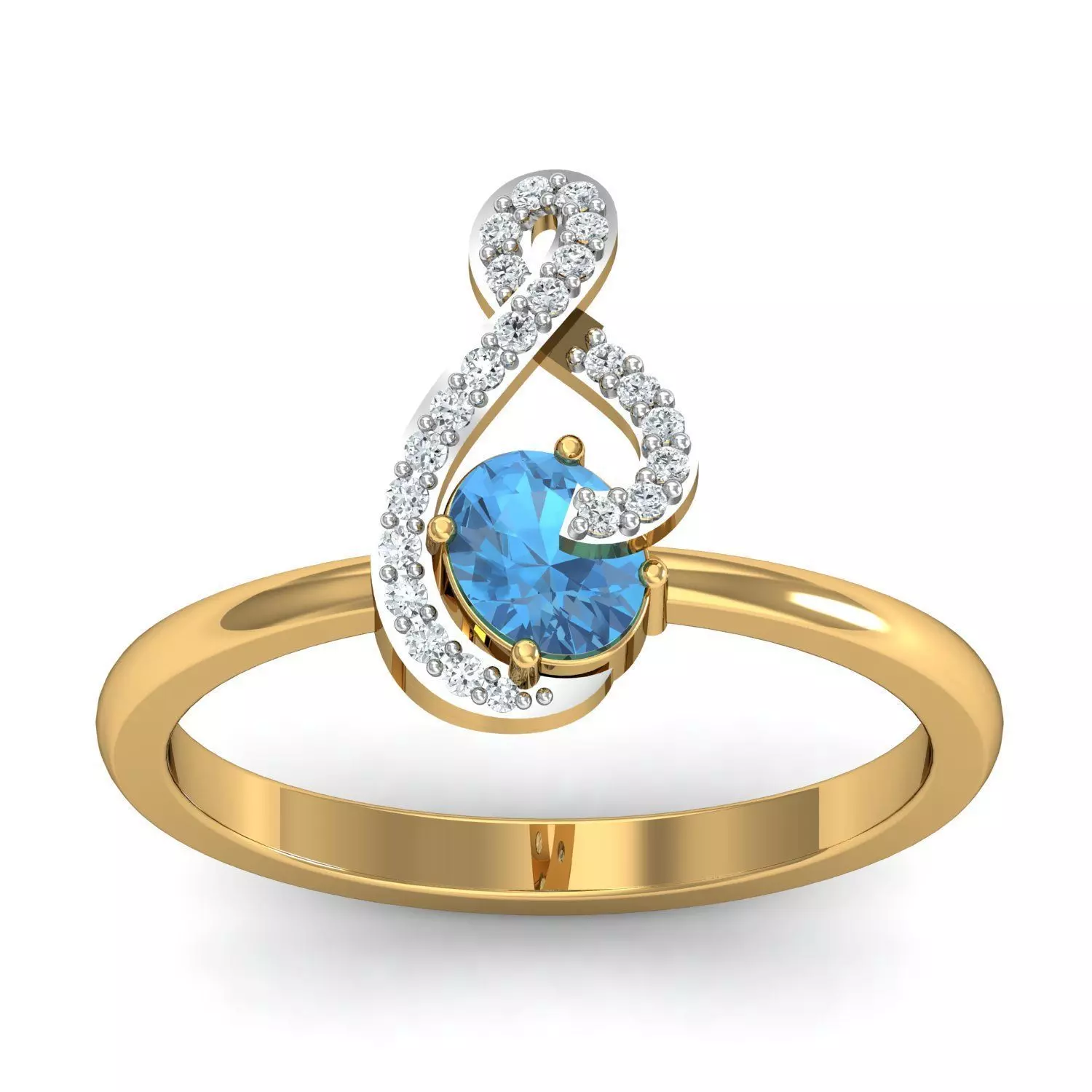  Solitaire Engagement Oval Diamond ring printable  3D print model_0