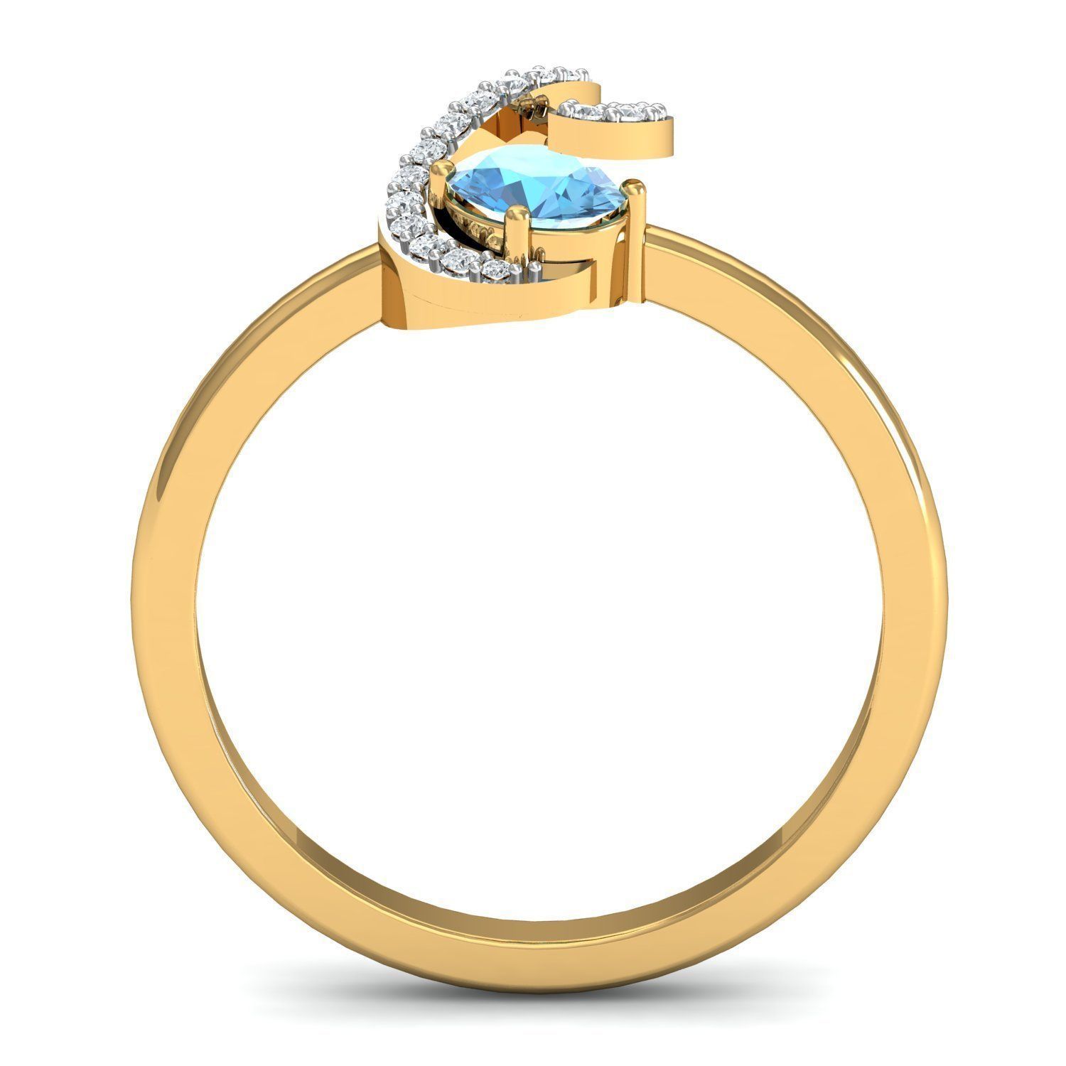  Solitaire Engagement Oval Diamond ring printable  3D print model_2