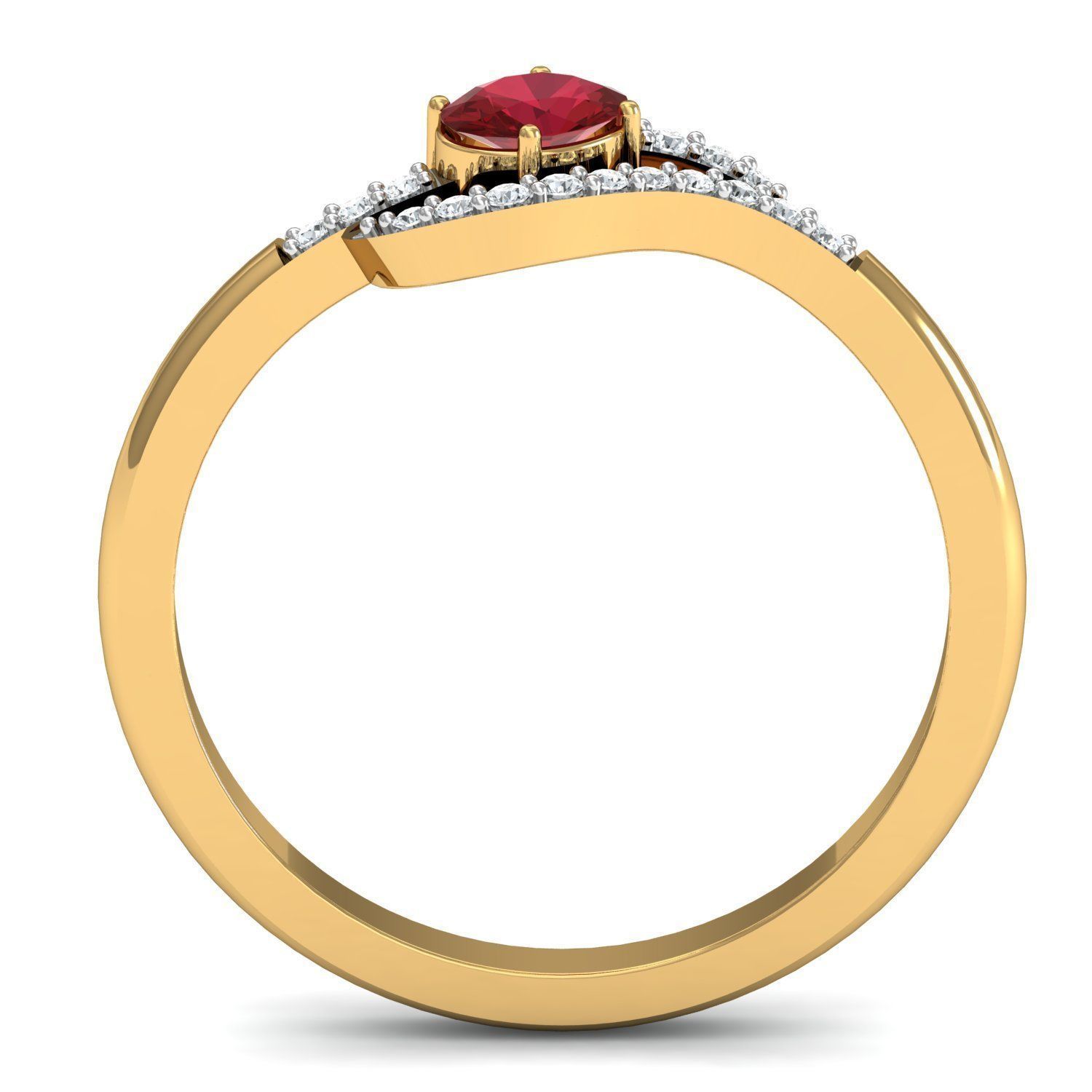 Women solitaire Oval Diamond ring 3dm stl render detail 3D print model_2