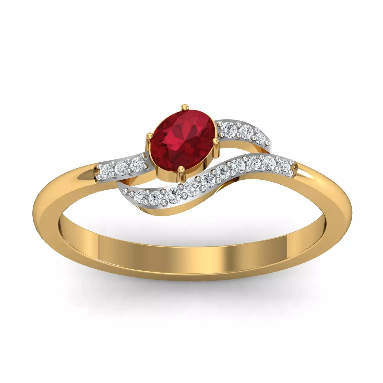 Women solitaire Oval Diamond ring 3dm stl render detail 3D print model_0