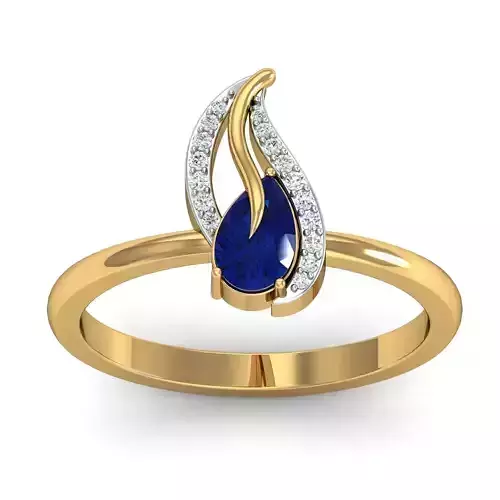Solitaire Engagement Pear Diamond ring 3D print model